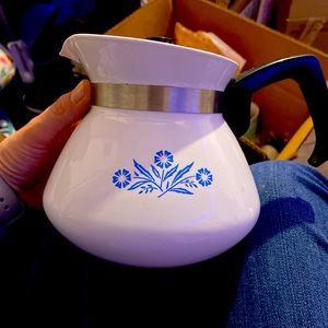 Blue cornflower corning wear tea pot